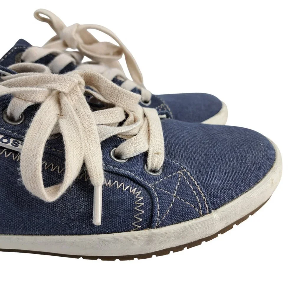 Taos Star Blue Low Top Tennis Shoes Sneakers Size 8.5 Indigo Comfort Canvas